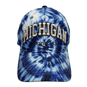 Robin Ruth Michigan Tie-Dye Cap Blue White Trucker Hat Adjustable Unisex